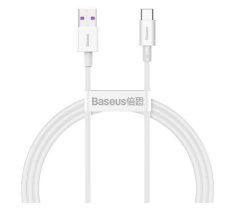 USB kabelis Baseus (CATYS-02) (Type-C) (66W 6A) baltas 1M