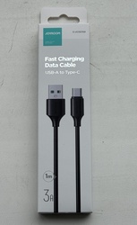 USB kabelis JOYROOM Fast Charging Data Cable "USB-A to Type-C (3A 1m) black