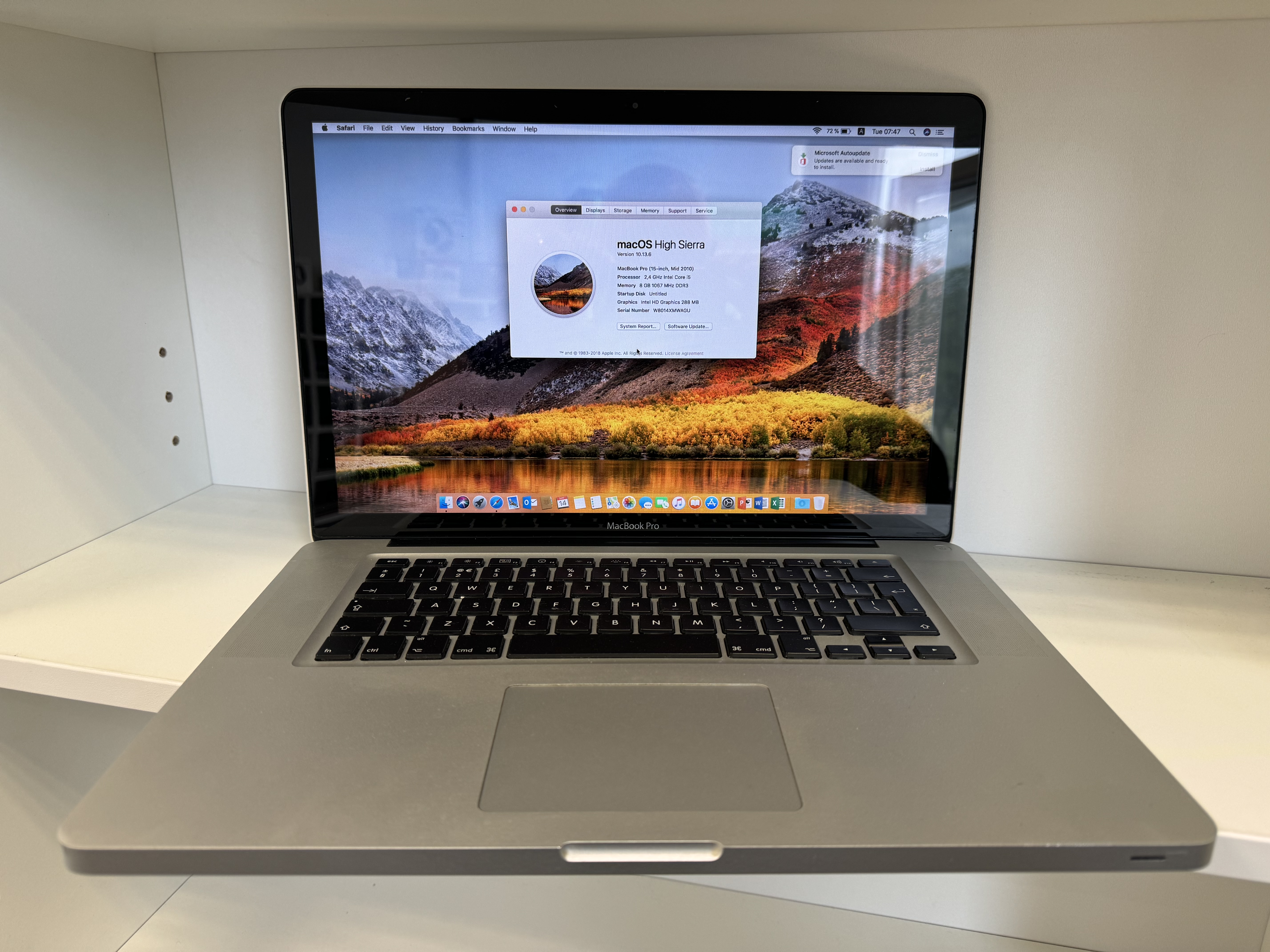 MacBook Pro 15-inch, 2010 i5-2.4GHz RAM8GB SSD128GB