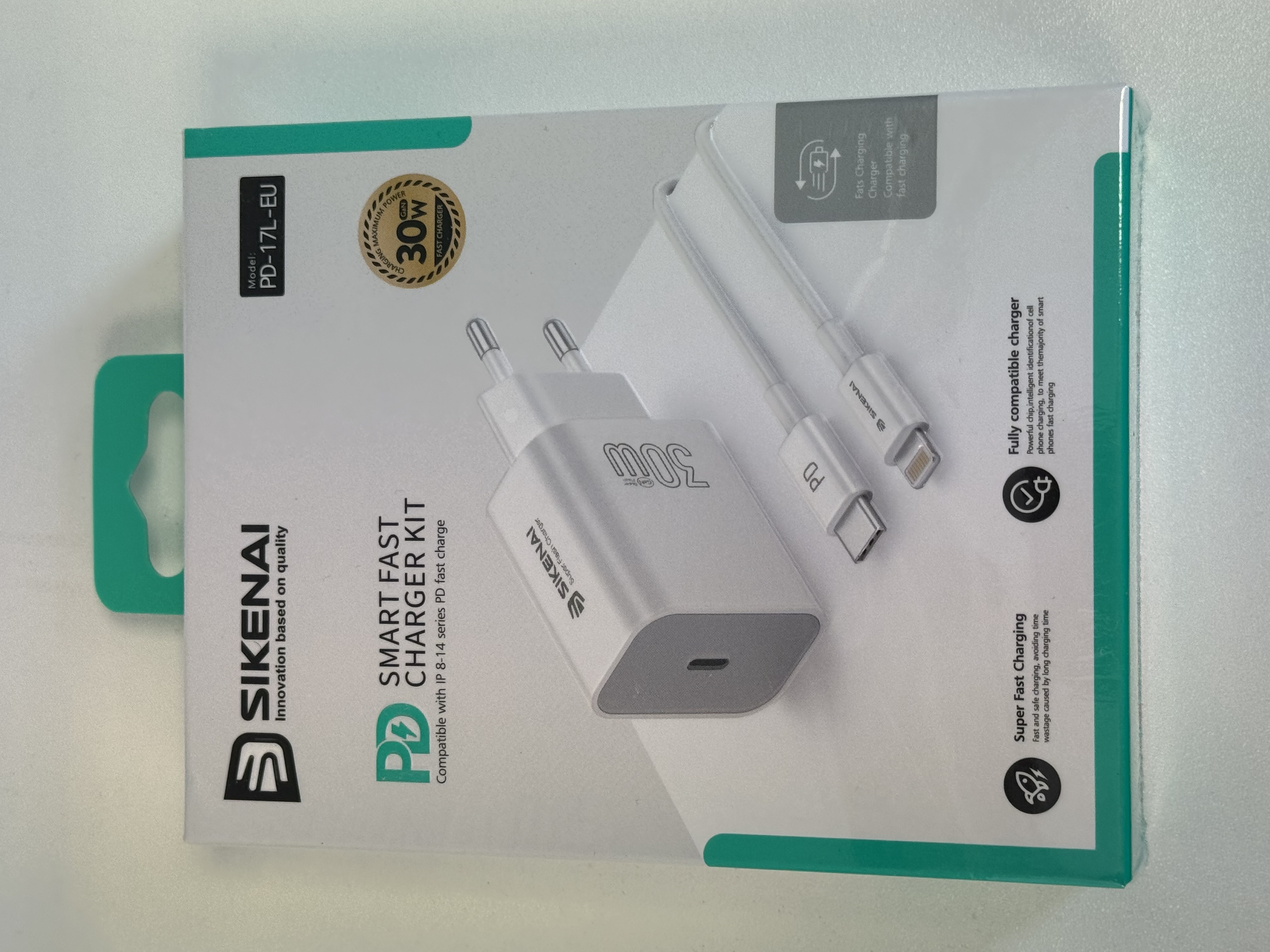 Kroviklis USB-C su laidu PD-17L-EU 30W (sikenai)