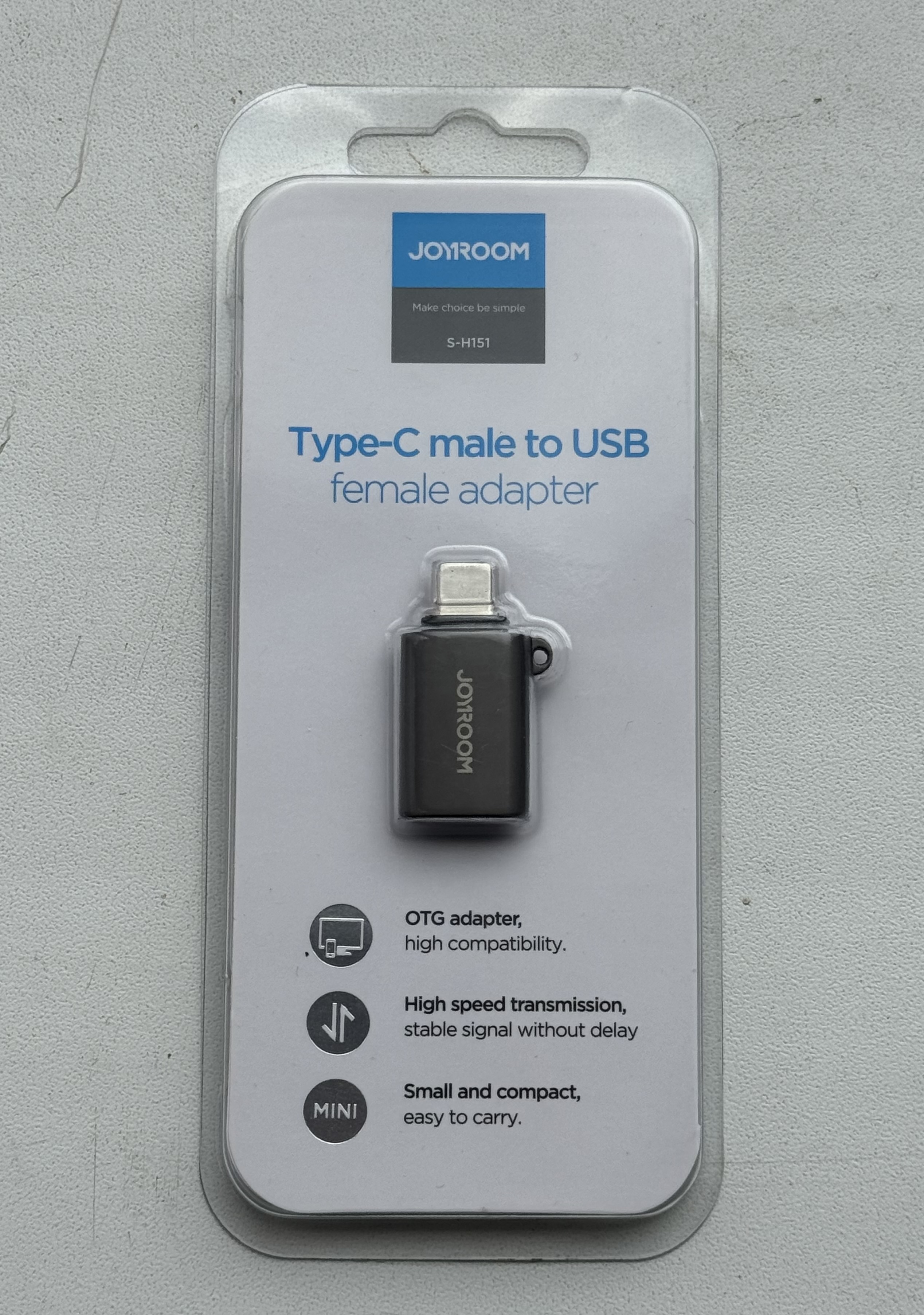 Adapteris Type-C male to USB